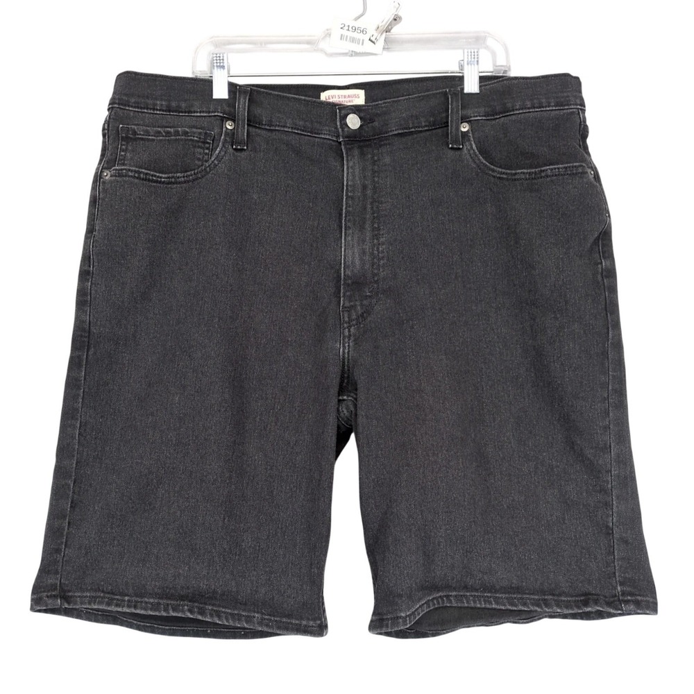Levi‎ Strauss Signature Black 5-Pocket Jean Shorts Mens 42x10" Stretch Denim